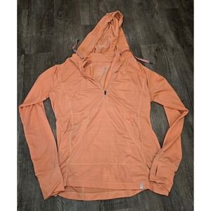 Tangerine Womens Active Pullover Shirt Size L 1/2 Zip Orange Long Sleeve